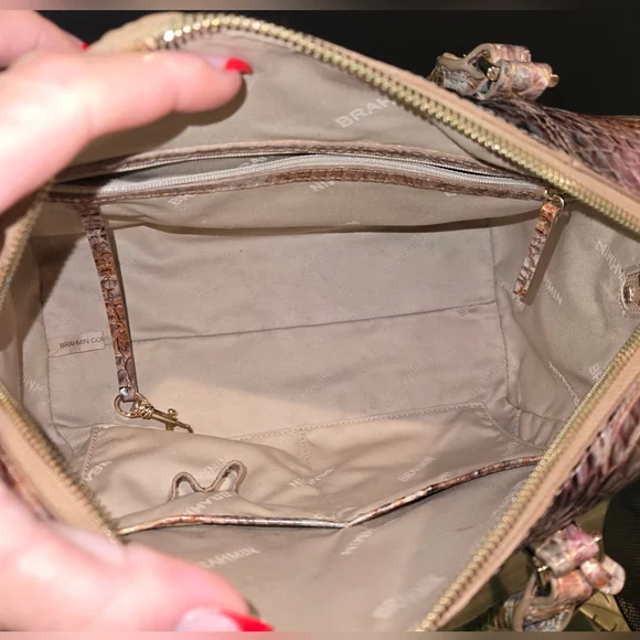 Brahmin Stacy Satchel Truffle Python EUC - Picture 8 of 8